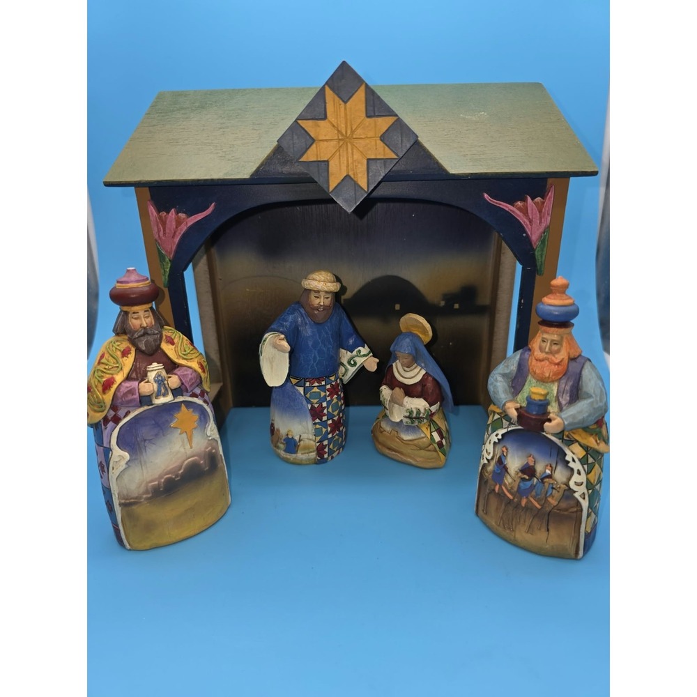 Jim Shore Heartwood Creek 2004 Mini Nativity Set #4457256 5 Pcs Replacements